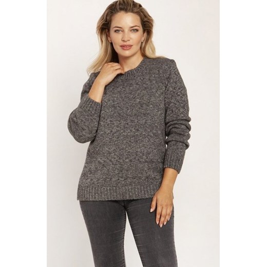 MKM SWE244 melanżowy sweter grafitowy ze sklepu intimiti.pl w kategorii Swetry damskie - zdjęcie 187866558