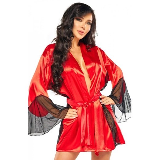 Beauty Night red satynowy peniuar Sara ze sklepu intimiti.pl w kategorii Szlafroki damskie - zdjęcie 187867556