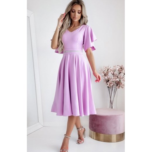 Duet Luna rozkloszowana sukienka midi lila ze sklepu intimiti.pl w kategorii Sukienki - zdjęcie 187867778