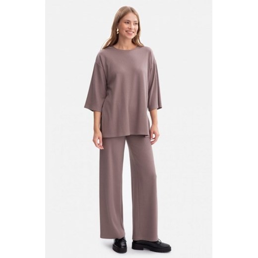 Bewear B300 spodnie z dzianiny prążkowanej kakaowe ze sklepu intimiti.pl w kategorii Spodnie damskie - zdjęcie 187868166