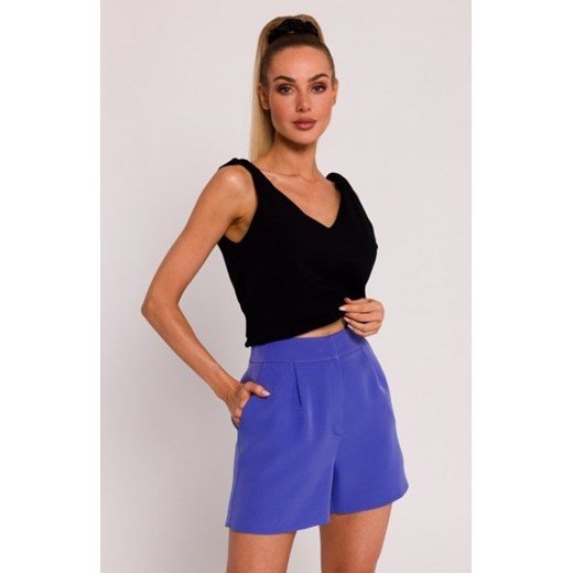 Moe szorty z zakładkami fioletowe M775 ze sklepu intimiti.pl w kategorii Spodnie damskie - zdjęcie 187868368