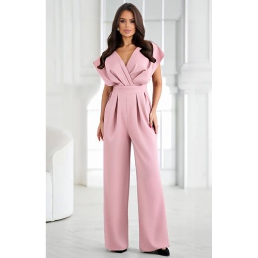 Bicotone elegancki kombinezon z zakrytymi ramionami pudrowy róż ze sklepu intimiti.pl w kategorii Kombinezony damskie - zdjęcie 187868538