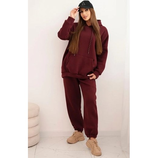 Komplet dresowy damski ocieplany bordowy ze sklepu intimiti.pl w kategorii Dresy damskie - zdjęcie 187868625