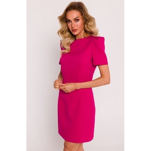 Moe sukienka mini z ozdobnymi rękawami fuksja M777 ze sklepu intimiti.pl w kategorii Sukienki - zdjęcie 187869058