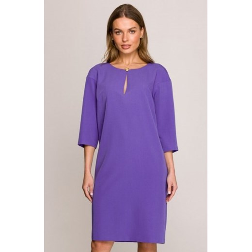 Stylove S394 sukienka z łezką w dekolcie fioletowa ze sklepu intimiti.pl w kategorii Sukienki - zdjęcie 187869769
