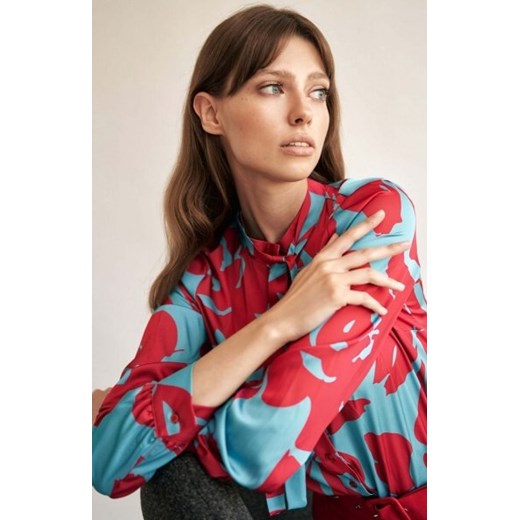 Nife B136F wzorzysta bluzka z wiązaniem ze sklepu intimiti.pl w kategorii Bluzki damskie - zdjęcie 187869839