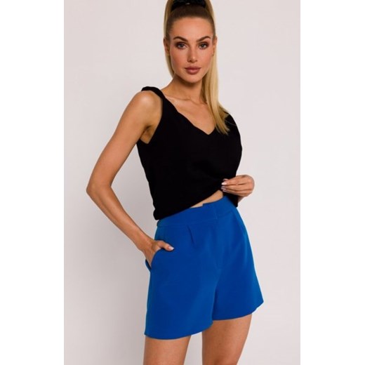 Moe szorty z zakładkami niebieskie M775 ze sklepu intimiti.pl w kategorii Spodnie damskie - zdjęcie 187870005