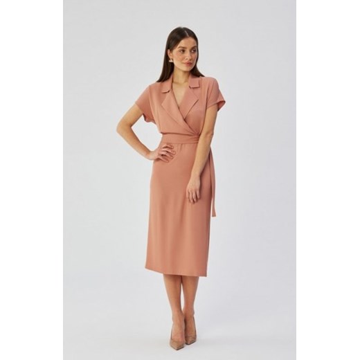 Stylove S363 sukienka midi z kołnierzem różana ze sklepu intimiti.pl w kategorii Sukienki - zdjęcie 187870086