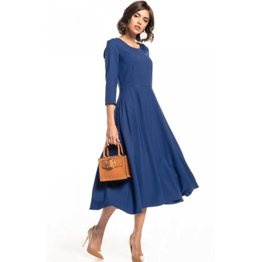 Tessita T327 midi rozkloszowana sukienka granatowa ze sklepu intimiti.pl w kategorii Sukienki - zdjęcie 187870188