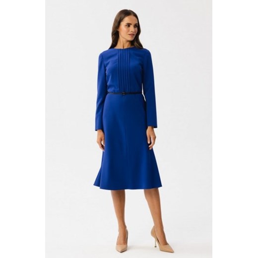 Stylove S347 sukienka z przeszyciami na dekolcie chabrowa ze sklepu intimiti.pl w kategorii Sukienki - zdjęcie 187870228