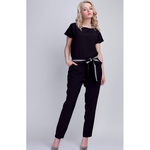 Kombinezon z paskiem czarny KB102 ze sklepu intimiti.pl w kategorii Kombinezony damskie - zdjęcie 187870447