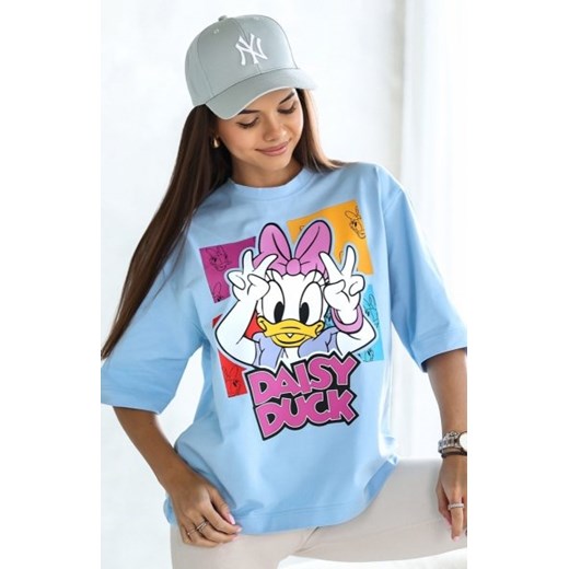 Oversizowy t-shirt Daisy Duck niebieski ze sklepu intimiti.pl w kategorii Bluzki damskie - zdjęcie 187870496