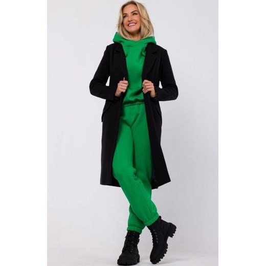 Moe M758 klasyczny płaszcz damski czarny ze sklepu intimiti.pl w kategorii Płaszcze damskie - zdjęcie 187870615
