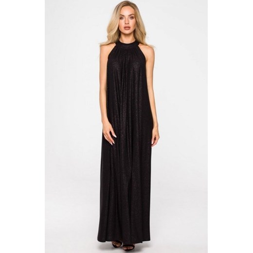 Oversizowa maxi sukienka z paskiem czarna M721 ze sklepu intimiti.pl w kategorii Sukienki - zdjęcie 187870677
