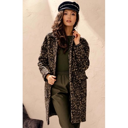 Elegancki płaszcz damski z wełną 0023 ze sklepu intimiti.pl w kategorii Płaszcze damskie - zdjęcie 187870769