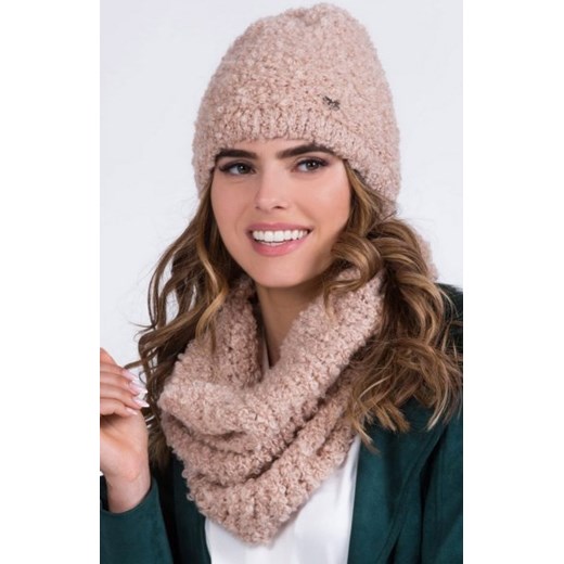 Kamea Nimfa bukla czapka damska różowa ze sklepu intimiti.pl w kategorii Czapki zimowe damskie - zdjęcie 187871015