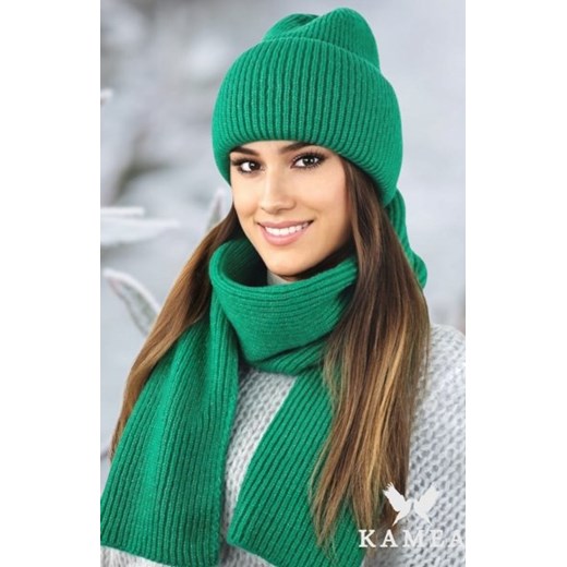 Kamea Alma komplet czapka z szalikiem w prążek ze sklepu intimiti.pl w kategorii Czapki zimowe damskie - zdjęcie 187871039