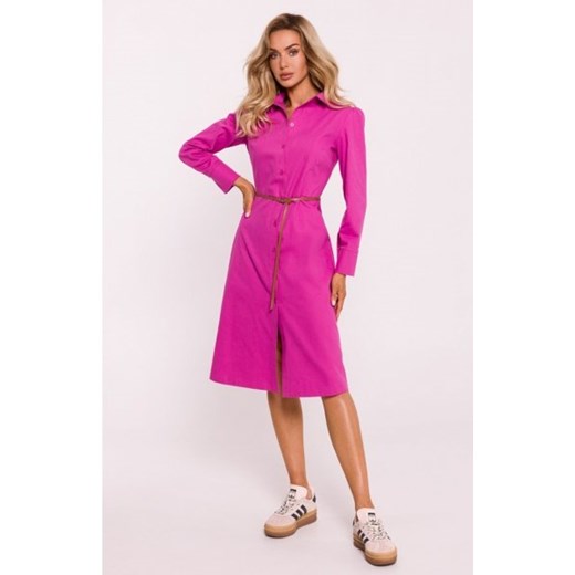 Moe sukienka o fasonie koszulowym różowa M804 ze sklepu intimiti.pl w kategorii Sukienki - zdjęcie 187871207