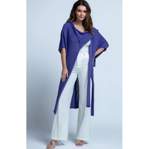 Bawełniany długi kardigan z kapturem F1852 ze sklepu intimiti.pl w kategorii Swetry damskie - zdjęcie 187871569