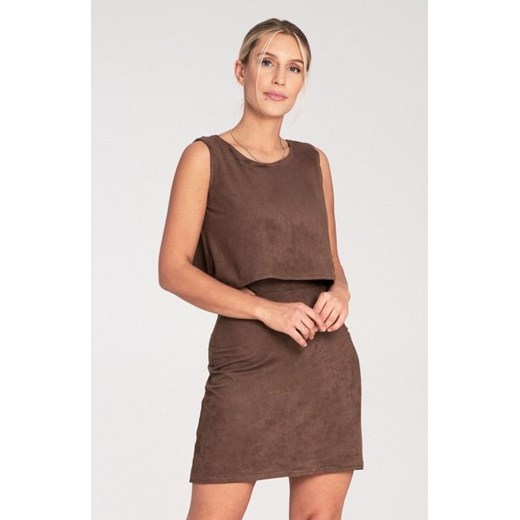 Figl M1060 brązowa sukienka damska ze sklepu intimiti.pl w kategorii Sukienki - zdjęcie 187871596