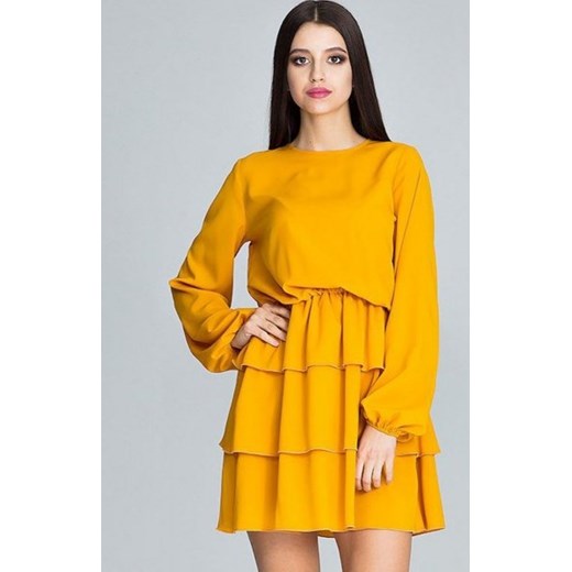 Figl M601 sukienka musztardowa ze sklepu intimiti.pl w kategorii Sukienki - zdjęcie 187871597
