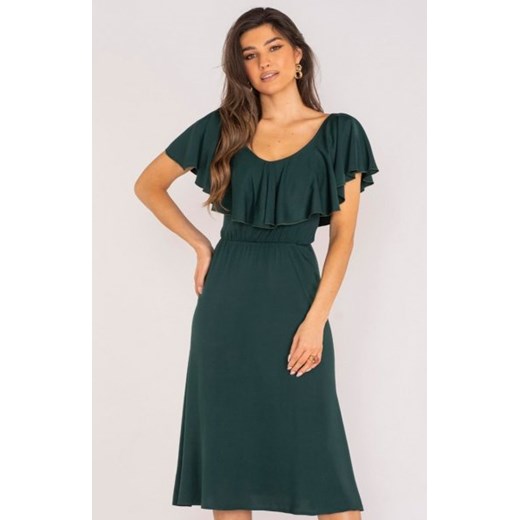 Awama A659 zielona midi sukienka ze sklepu intimiti.pl w kategorii Sukienki - zdjęcie 187871759