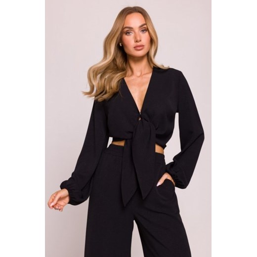 Moe krótka bluzka czarna M861 ze sklepu intimiti.pl w kategorii Bluzki damskie - zdjęcie 187871799