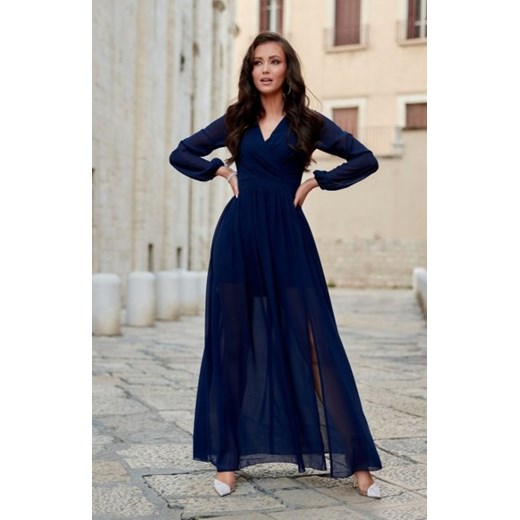 Wieczorowa sukienka maxi granatowa 0257 ze sklepu intimiti.pl w kategorii Sukienki - zdjęcie 187872117