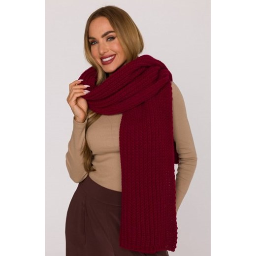 Moe szal damski splot prążkowany bordowy M896 ze sklepu intimiti.pl w kategorii Szaliki i chusty damskie - zdjęcie 187872199