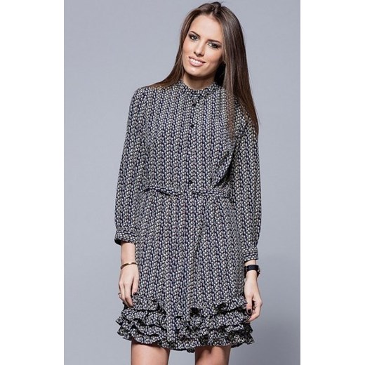 Harmony H016 sukienka czarne kwiaty ze sklepu intimiti.pl w kategorii Sukienki - zdjęcie 187872317