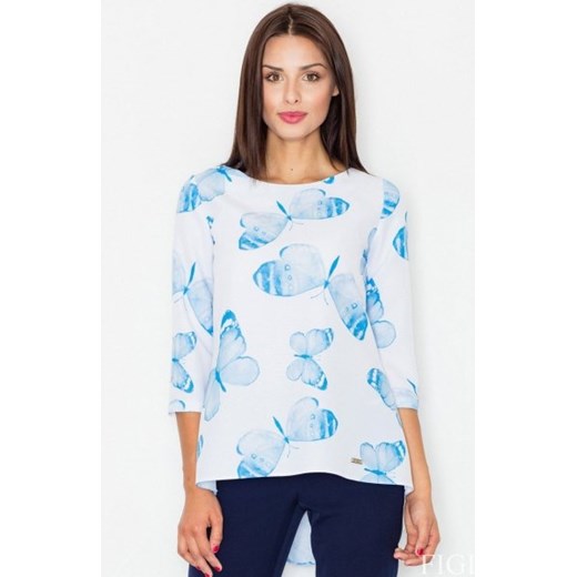Figl M505 bluzka niebieskie motyle ze sklepu intimiti.pl w kategorii Bluzki damskie - zdjęcie 187872447