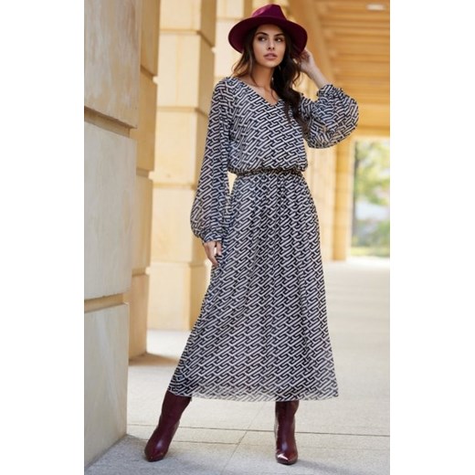 Szyfonowa długa sukienka z gumką w talii 73D ze sklepu intimiti.pl w kategorii Sukienki - zdjęcie 187872488