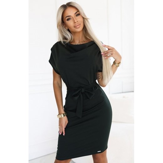 Numoco 240-7 ROXI sukienka z asymetryczną spódnicą i paskiem ze sklepu intimiti.pl w kategorii Sukienki - zdjęcie 187872677