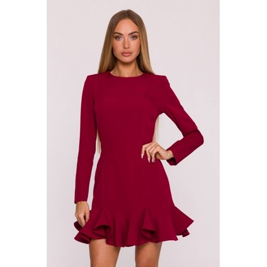 Moe sukienka z falbankami bordowa M880 ze sklepu intimiti.pl w kategorii Sukienki - zdjęcie 187872725