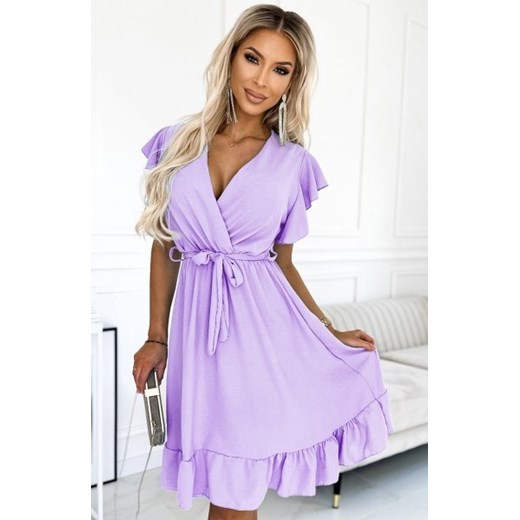 Numoco 455-3 CORNELIA sukienka z falbanką, dekoltem i wiązaniem ze sklepu intimiti.pl w kategorii Sukienki - zdjęcie 187872908