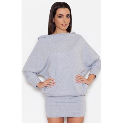 Katrus K254 sukienka szara ze sklepu intimiti.pl w kategorii Sukienki - zdjęcie 187872945