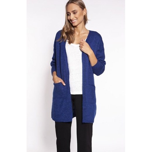 MKM PA013 swetrowy płaszcz kobaltowy ze sklepu intimiti.pl w kategorii Swetry damskie - zdjęcie 187873035