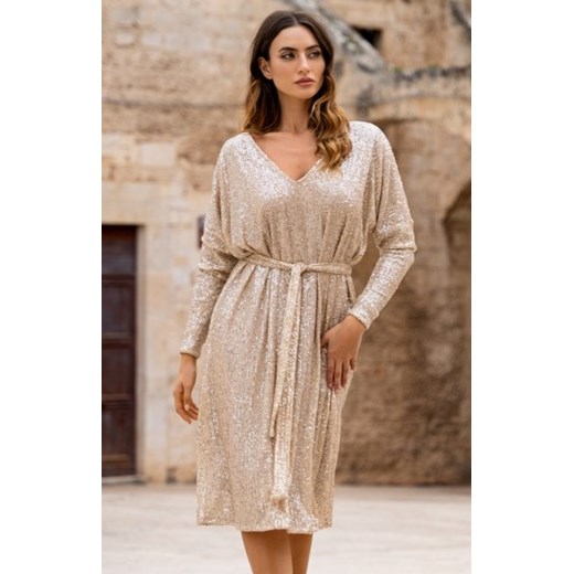 Awama A690 cekinowa midi sukienka ze sklepu intimiti.pl w kategorii Sukienki - zdjęcie 187873038