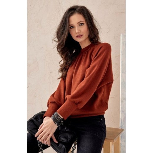 Oversizowa bluzka z golfem brązowa 0130 ze sklepu intimiti.pl w kategorii Bluzki damskie - zdjęcie 187873187