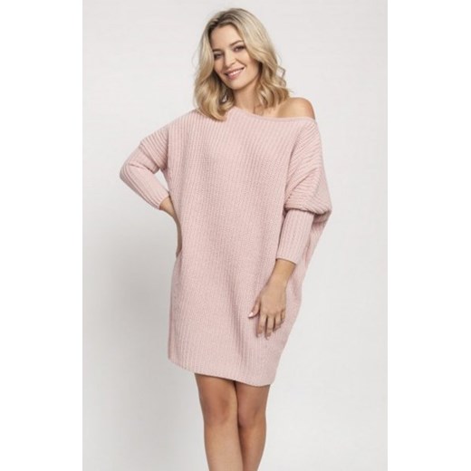 MKM SWE189 dzianinowa sukienka różowa ze sklepu intimiti.pl w kategorii Swetry damskie - zdjęcie 187873266