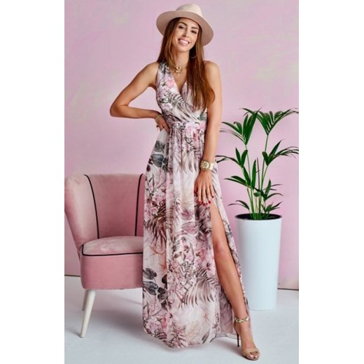 Szyfonowa długa sukienka letnia kolorowa 0209 U65 ze sklepu intimiti.pl w kategorii Sukienki - zdjęcie 187873485