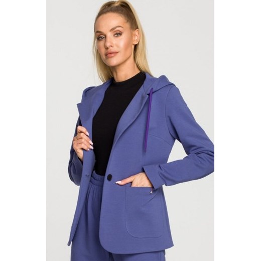 Moe sportowy żakiet damski z kapturem blue M691 ze sklepu intimiti.pl w kategorii Marynarki damskie - zdjęcie 187873499
