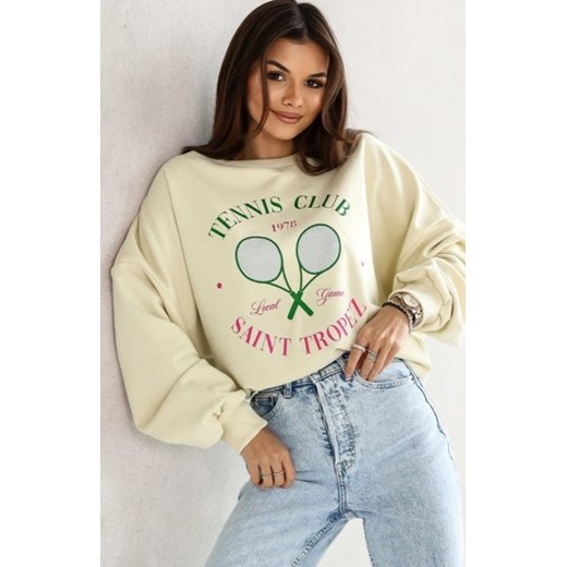 Oversizowa bluza damska Saint Tropez cytrynowa ze sklepu intimiti.pl w kategorii Bluzy damskie - zdjęcie 187873907
