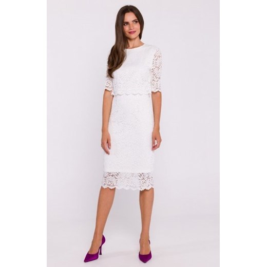 Stylove S379 koronkowa sukienka z podwójną górą ecru ze sklepu intimiti.pl w kategorii Sukienki - zdjęcie 187873995