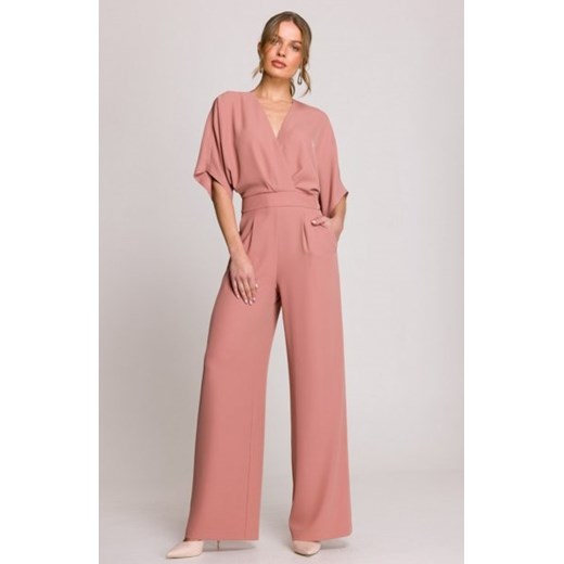 Stylove S395 kombinezon z dekoltem kopertowym różany ze sklepu intimiti.pl w kategorii Kombinezony damskie - zdjęcie 187874019
