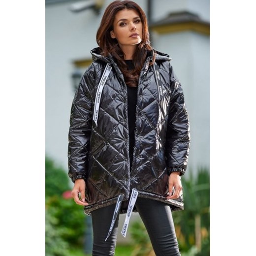 Pikowana kurtka oversize Awama black A385 ze sklepu intimiti.pl w kategorii Kurtki damskie - zdjęcie 187874049