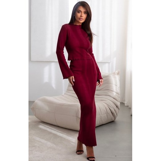 Ivon Gaia komplet spódnica i top damski bordowy ze sklepu intimiti.pl w kategorii Sukienki - zdjęcie 187874279