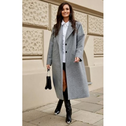 Roco oversizowy płaszcz damski szary ze sklepu intimiti.pl w kategorii Płaszcze damskie - zdjęcie 187874308