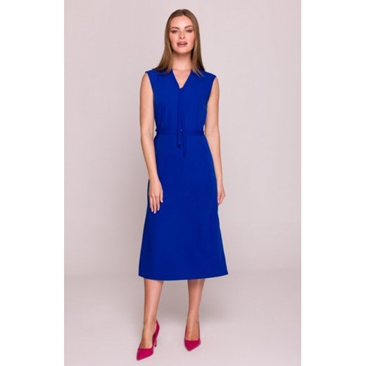 Stylove S410 sukienka z wiązaniem w dekolcie chabrowa ze sklepu intimiti.pl w kategorii Sukienki - zdjęcie 187874379