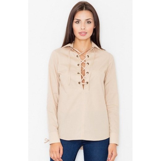 Figl M494 koszula beżowa ze sklepu intimiti.pl w kategorii Bluzki damskie - zdjęcie 187874439